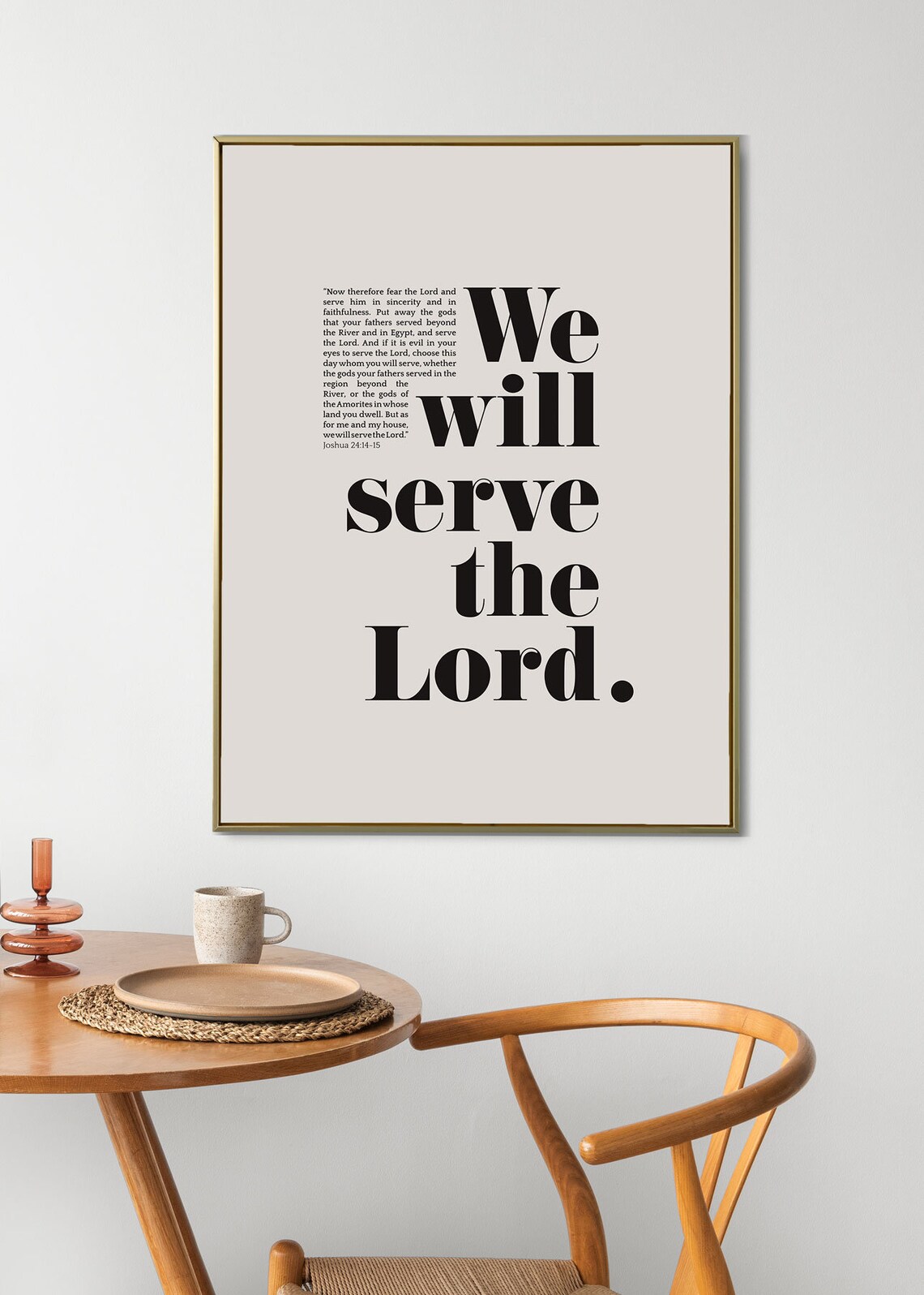 We Will Serve The Lord Joshua 24:15 Bold Modern Bible Verse Christian Poster - Image 4