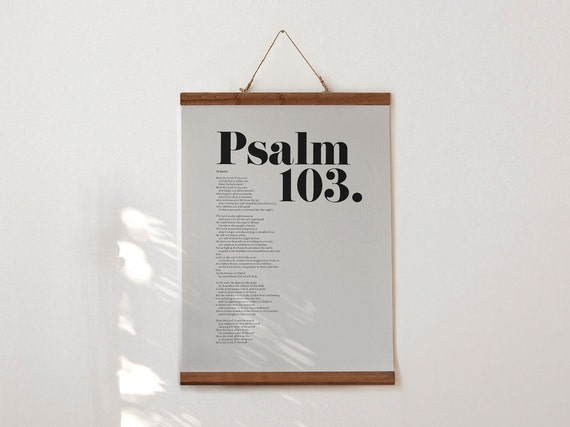 Psalm 103 Bible Verse Art Print, Simple Christian Decor