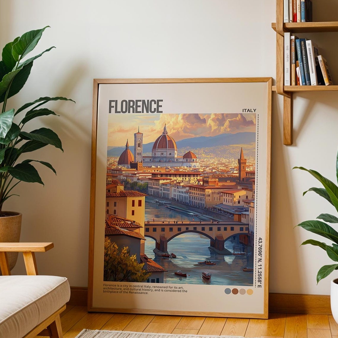 Florence Italy Duomo Cathedral Arno River Renaissance Travel Poster