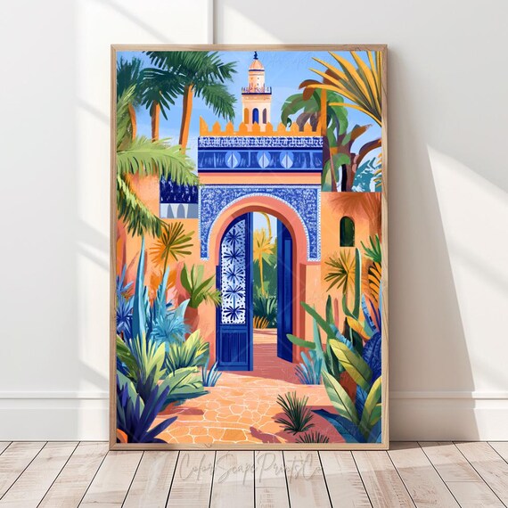 Moroccan Art Print, Boho Marrakech Architecture