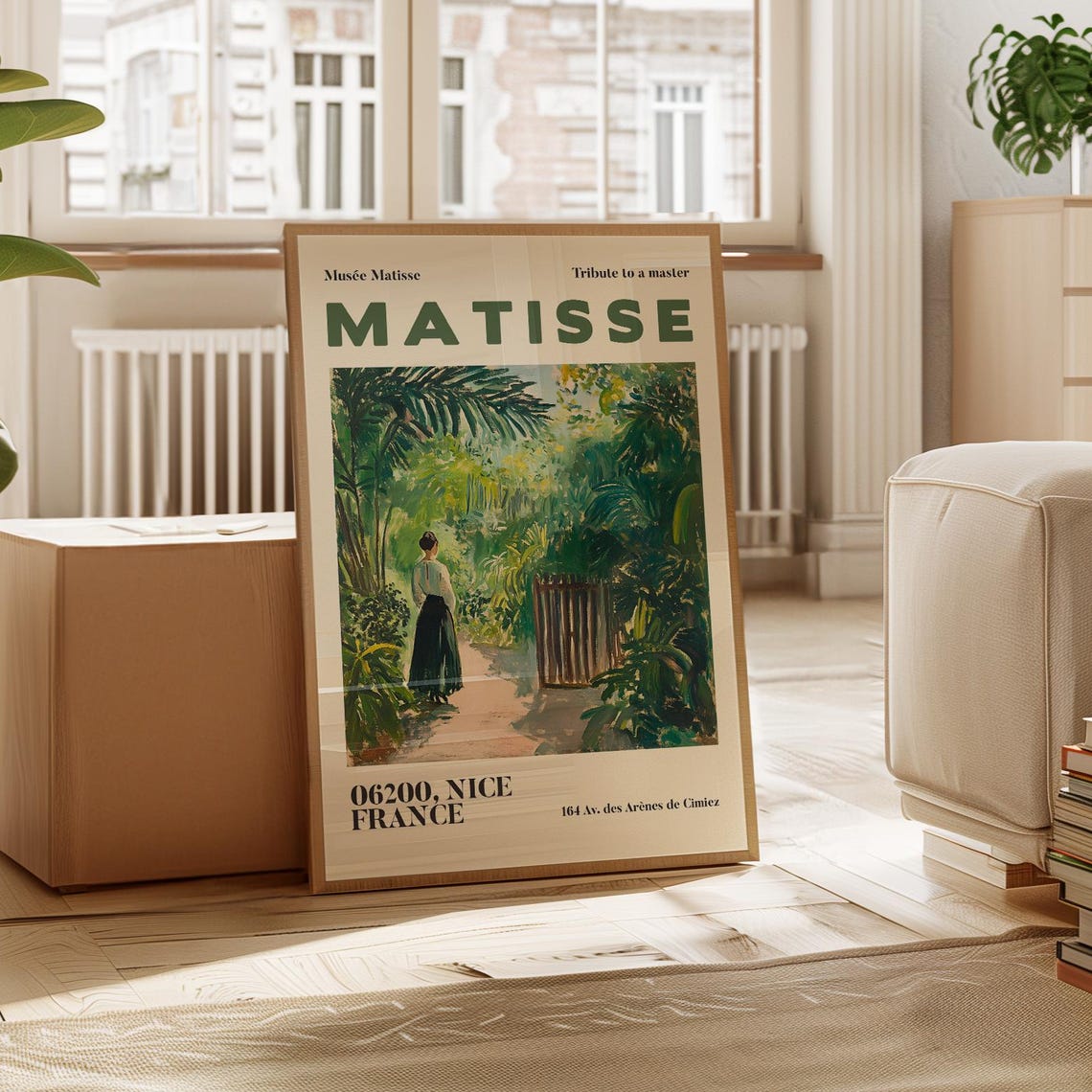 Henry Matisse Exhibition Poster Famous Gallery Wall Art Print Painting Art Print Beige Wall Print Garden Scenery Nature Living Room Art