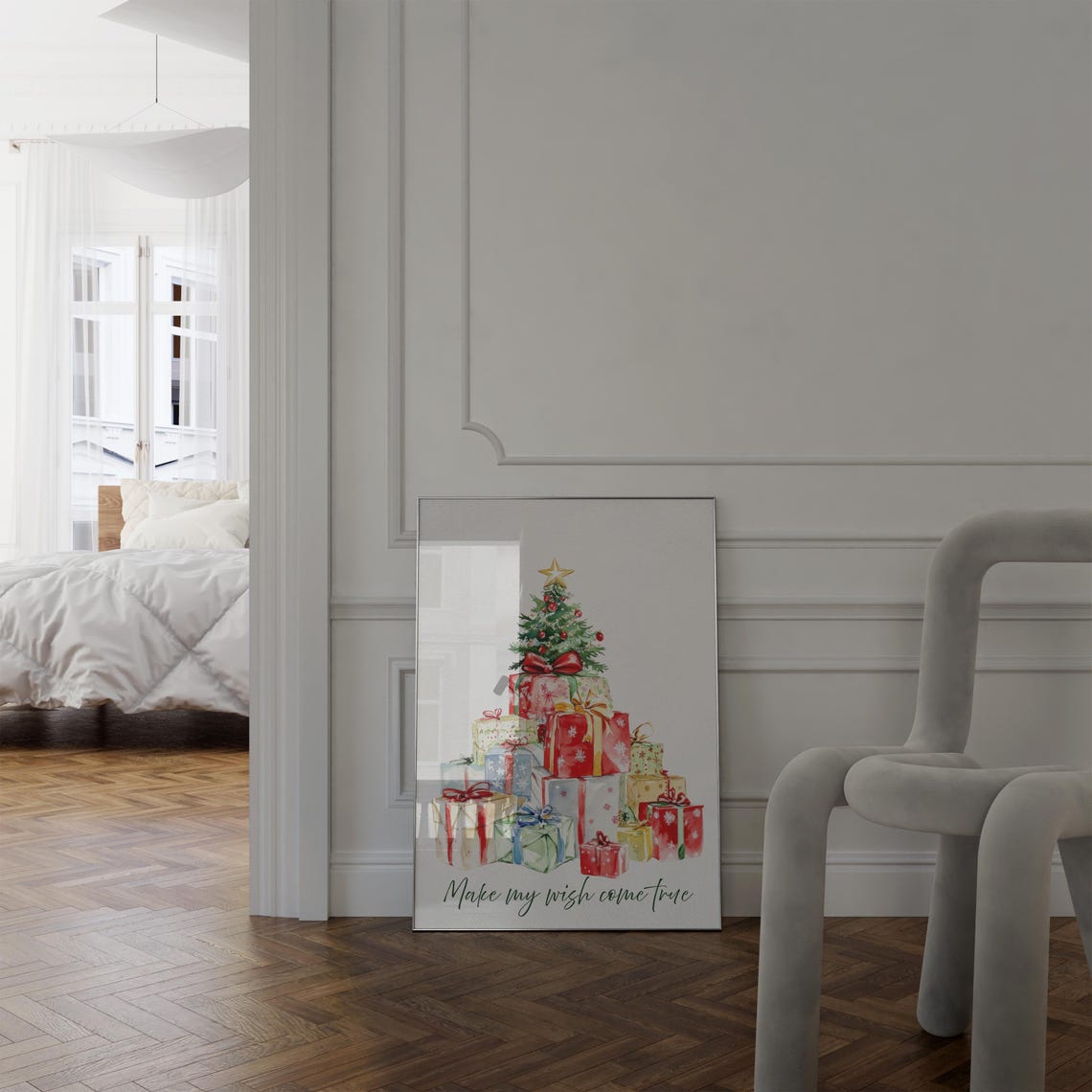 Christmas Tree With Gifts Make My Wish Come True Wall Poster - Image 5