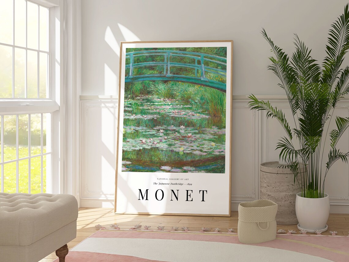 Claude Monet The Japanese Footbridge 1899 Lily Pond Green Bridge Poster - Image 3