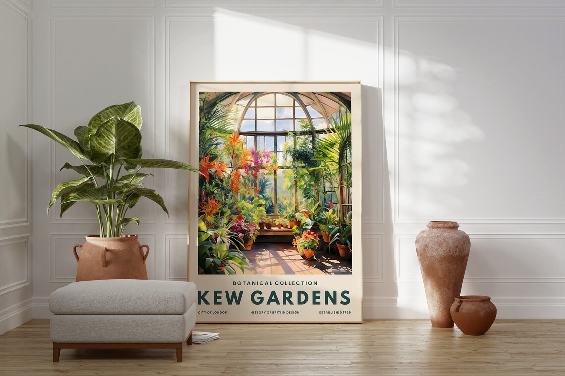 Kew Gardens Greenhouse Botanical Collection London Floral Art Poster - Image 2