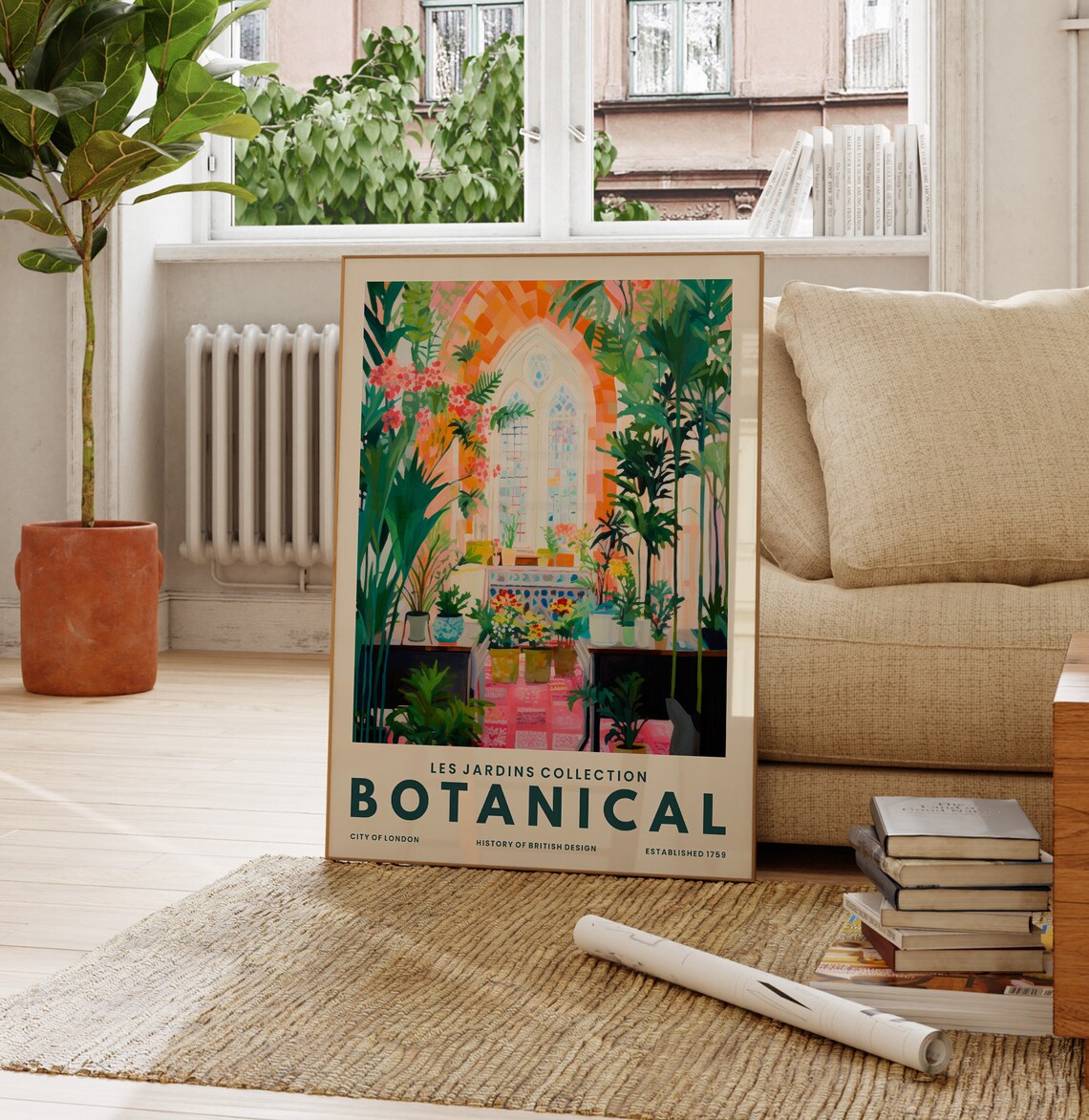 Botanical Greenhouse Conservatory Art Print London Les Jardins Poster - Image 4