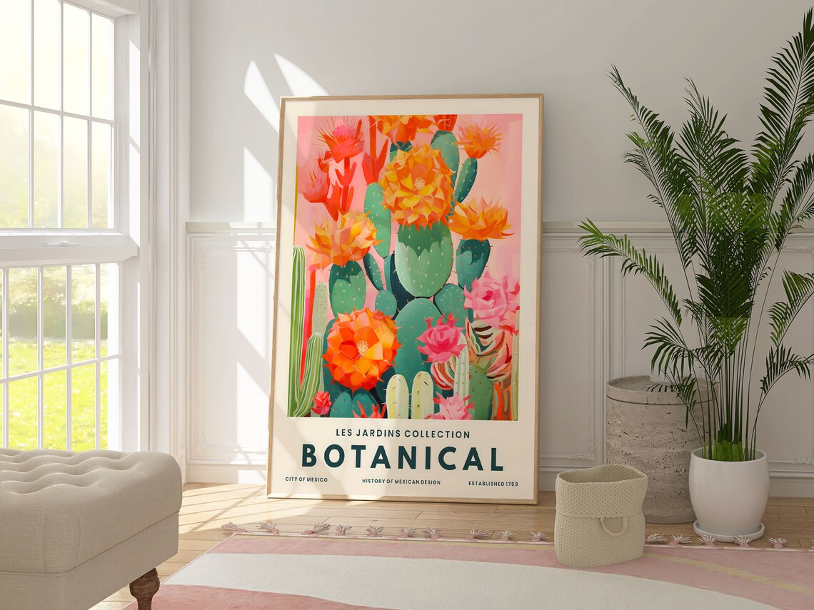 Modern Cactus Botanical Art Print, Mexican Decor - Image 2