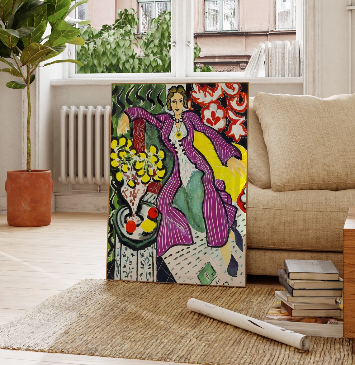 Henri Matisse Woman In Purple Coat Fauvist Portrait Wall Art Poster - Image 3
