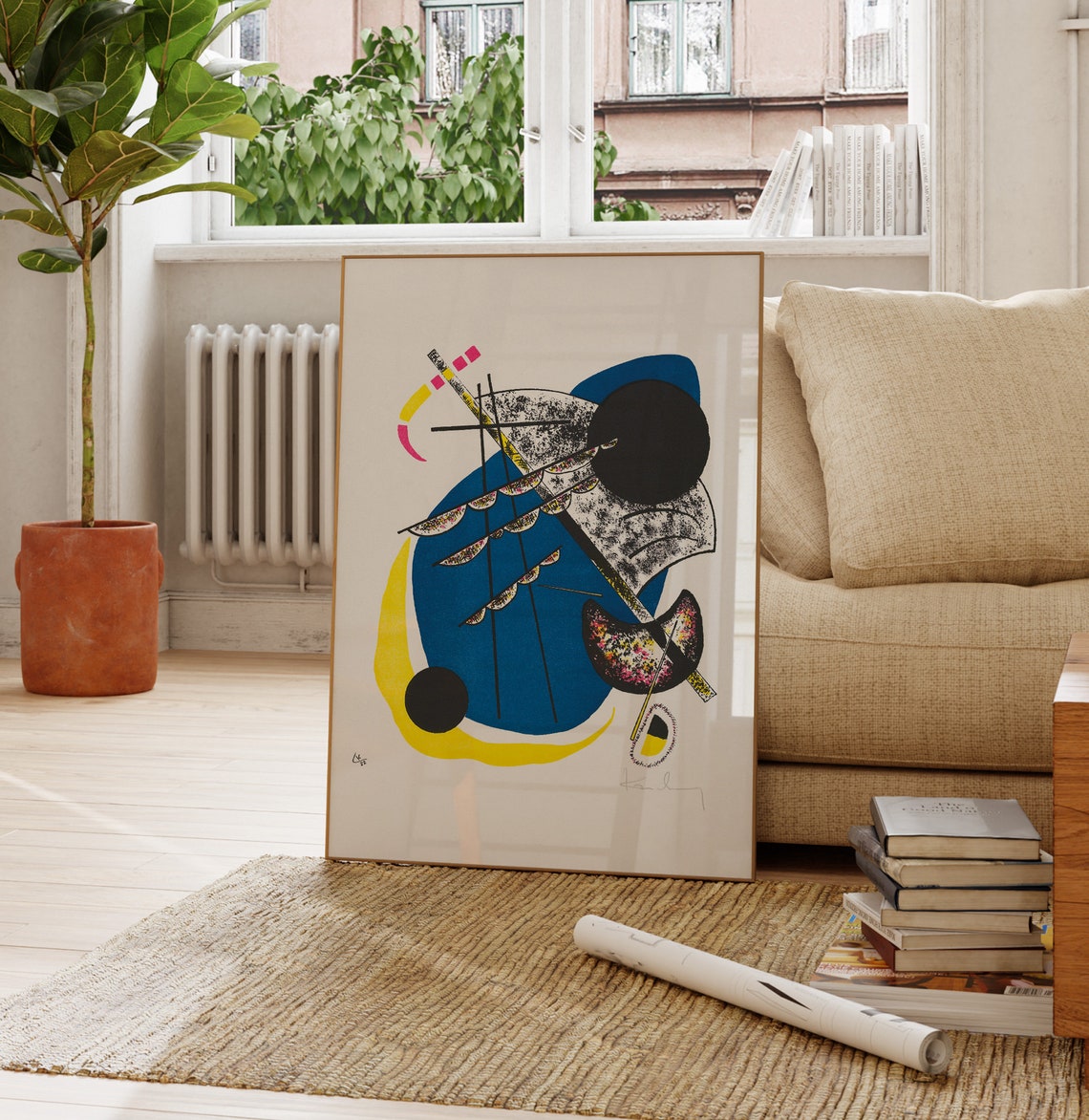Wassily Kandinsky Geometric Abstract Blue Yellow Minimalist Art Poster - Image 4