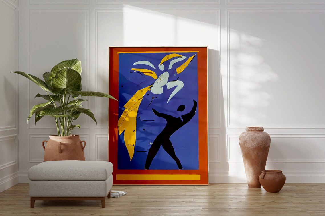 Henri Matisse Abstract Blue Cut Out Dancer Modernist Fauvist Wall Poster - Image 2