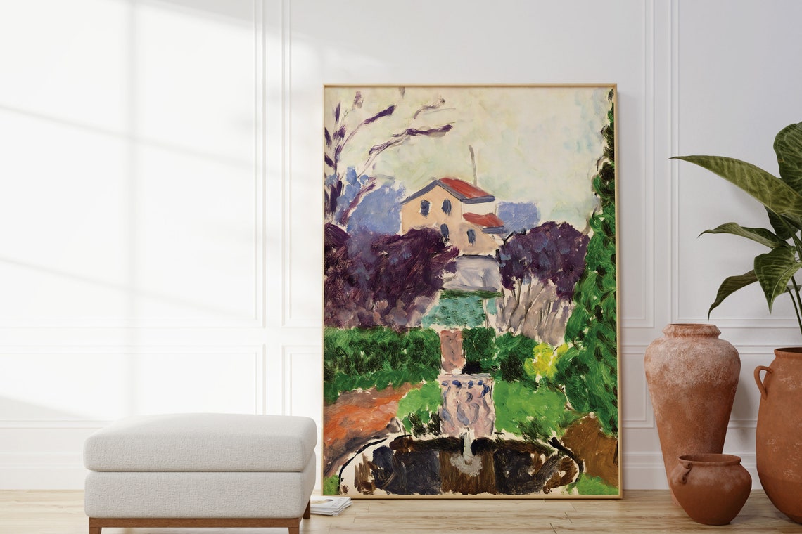 Henri Matisse Artists Garden Red Roof House Impressionist Poster - Image 2