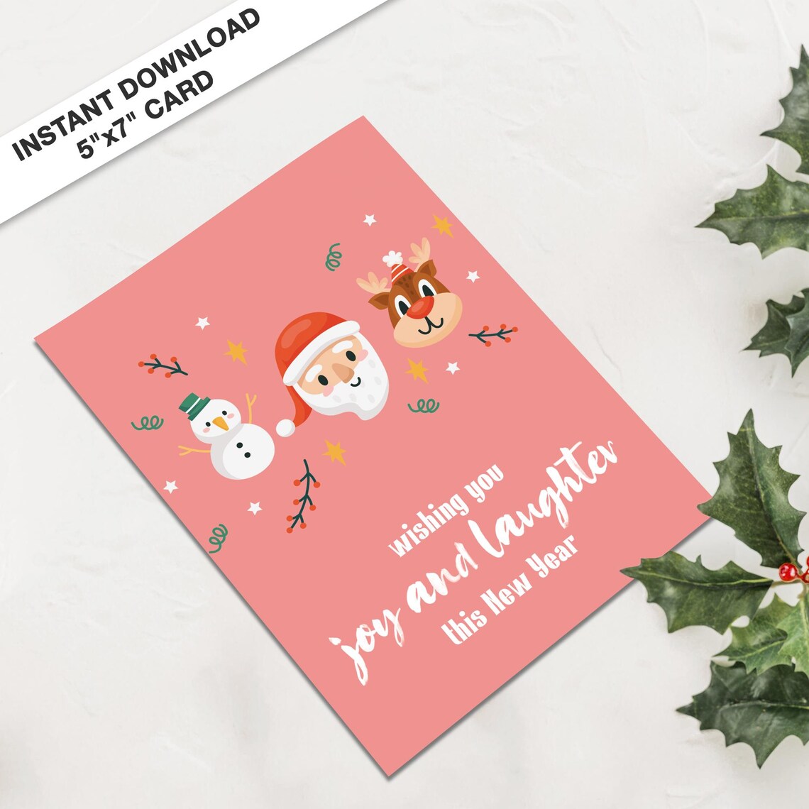 Wishing You Joy And Laughter This Happy New Year Card Poster - Image 3