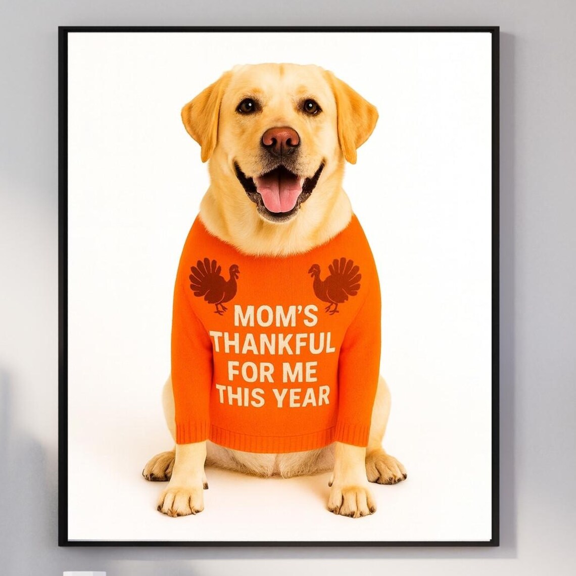 Thankful Labrador Dog Thanksgiving Art Print