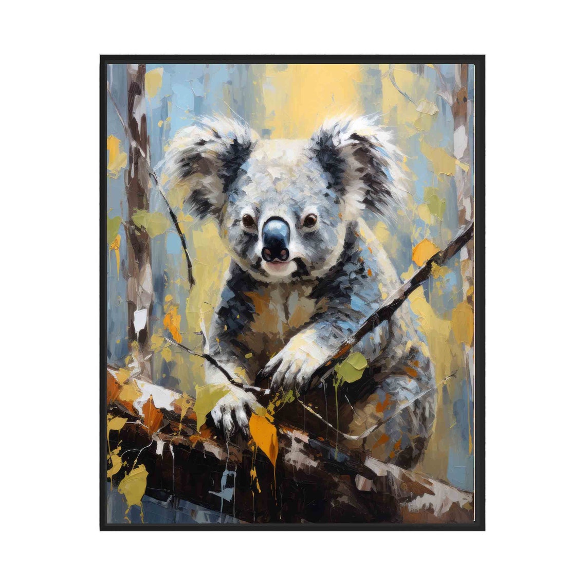 Koala Bear Abstract Colorful Wildlife Portrait Modern Art Print