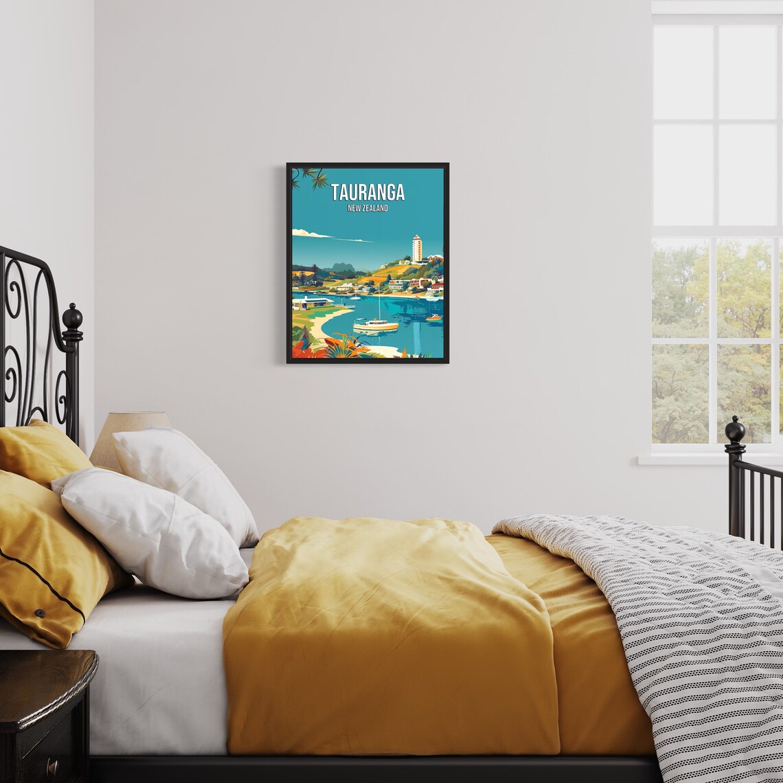 Tauranga New Zealand Harbor Poster With Boats And Waterfront Skyline - Image 3
