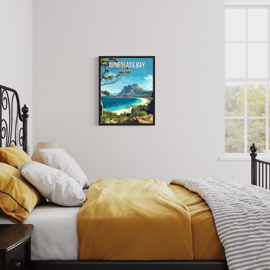 Wineglass Bay Australia White Beach Poster with Hazards Mountains - Image 3