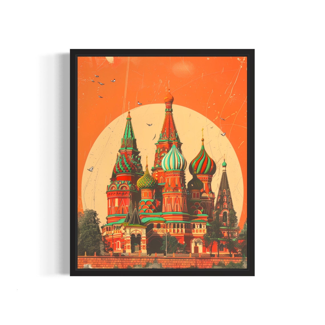 Moscow Red Square St Basil's Cathedral Poster at Sunset Glow