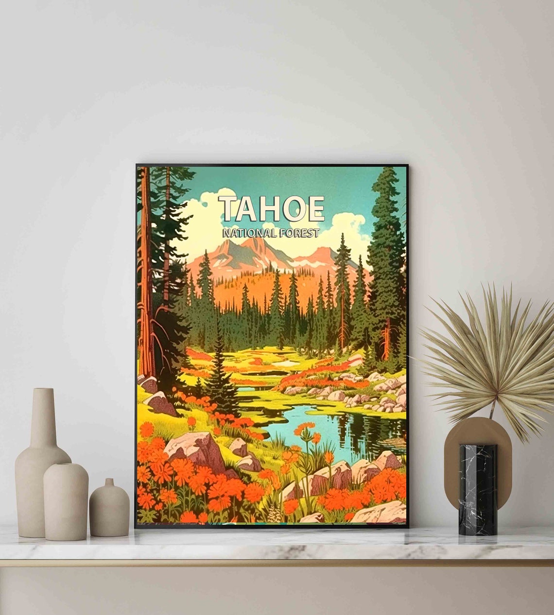 Tahoe National Forest Alpine Meadow Vintage Landscape Poster - Image 3