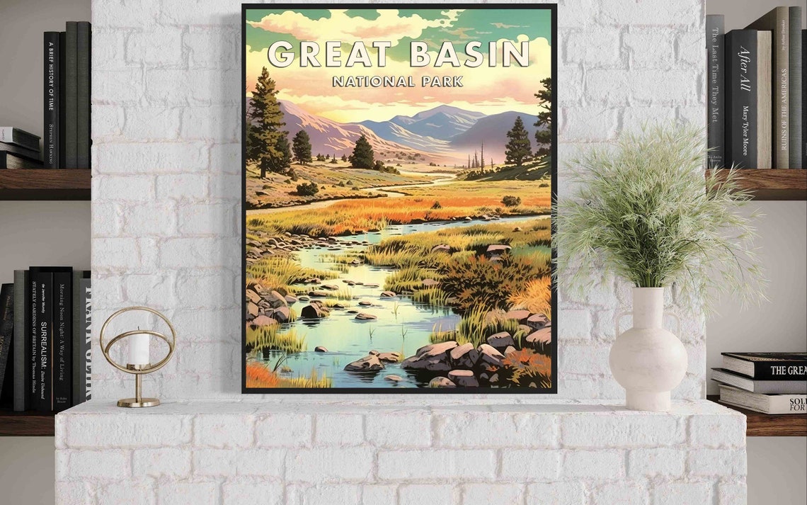 Great Basin National Park Mountain Stream Golden Meadow Nevada Poster - Image 3