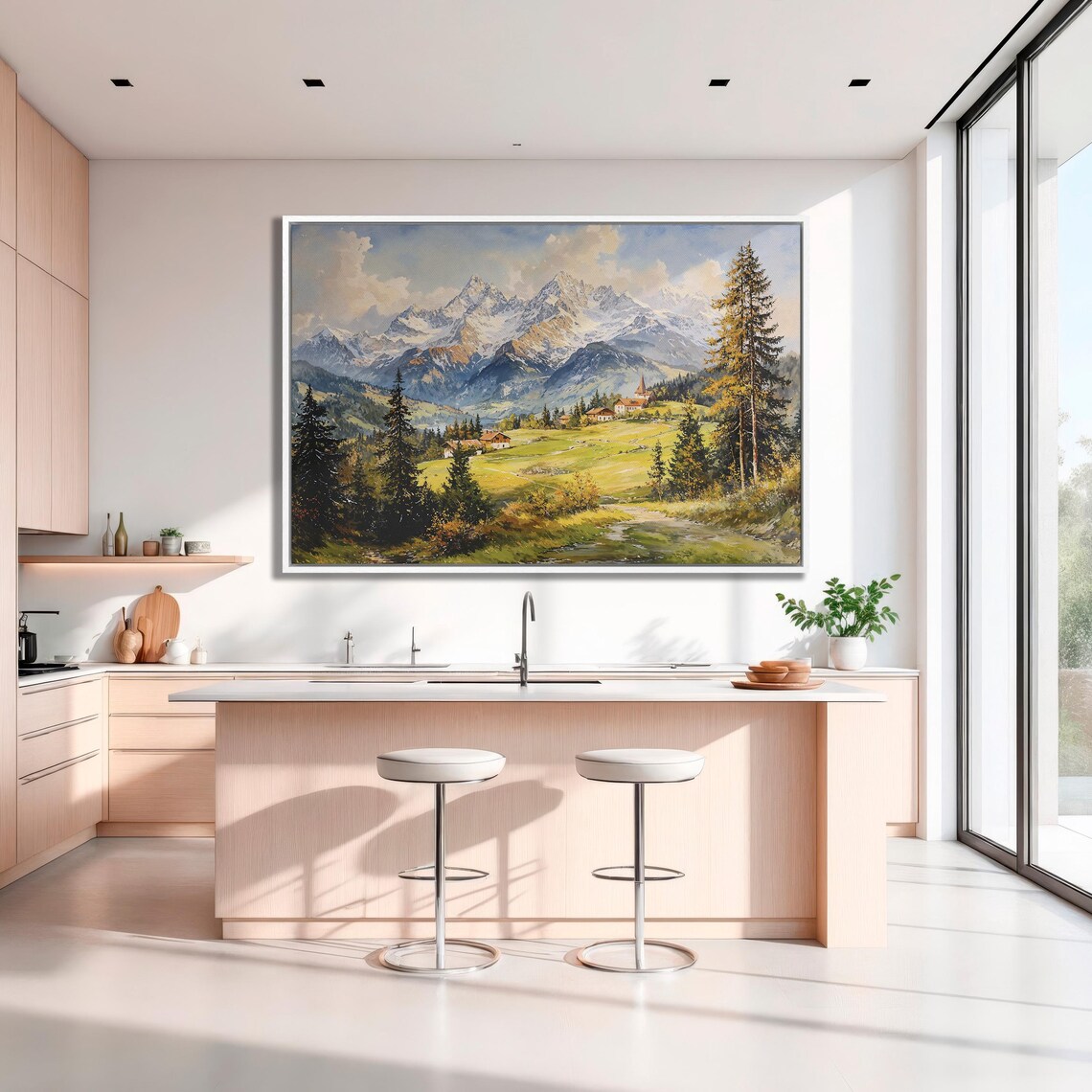 Rustic Mountain Landscape Art Print, Country Scene - Image 3