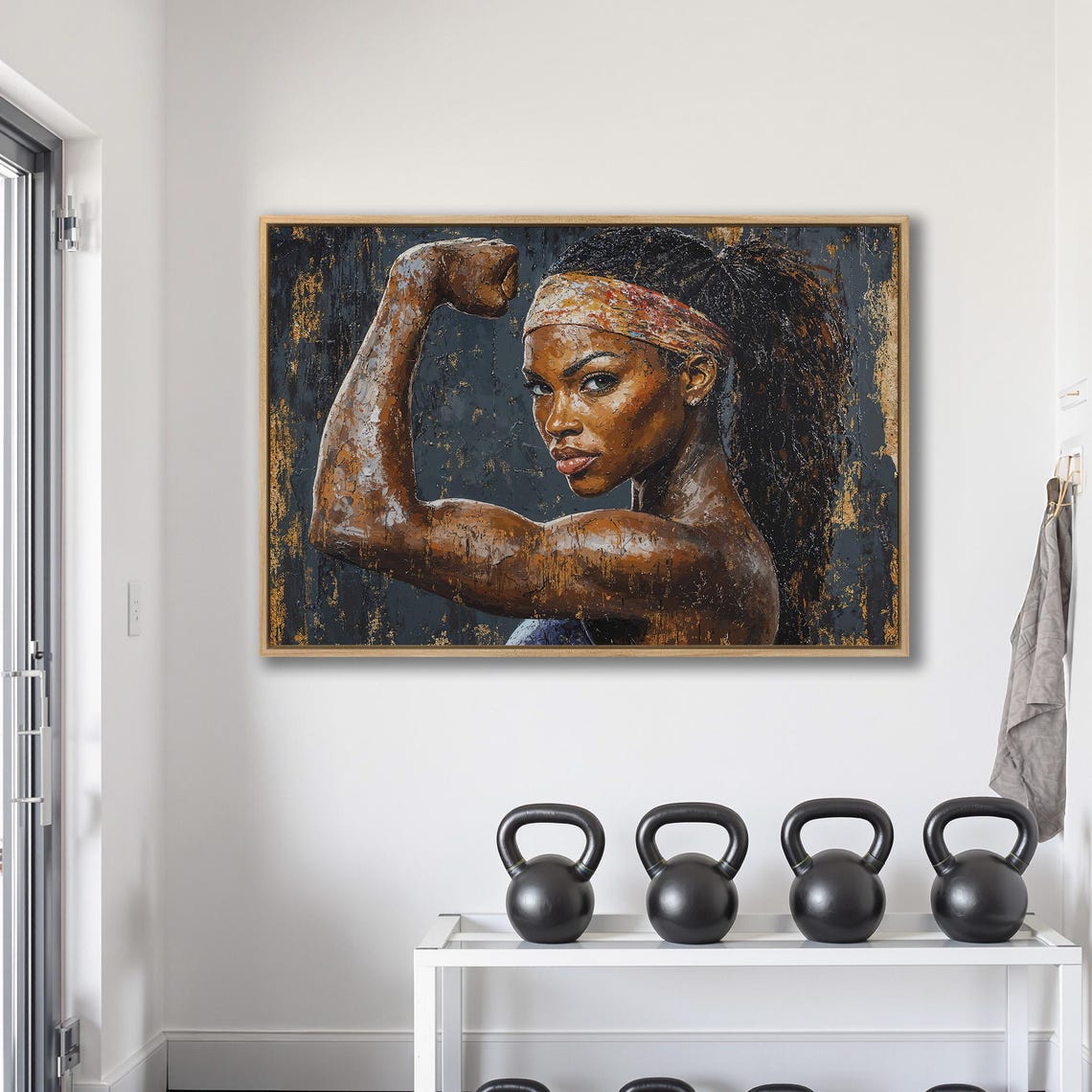 Empowering Woman Portrait Framed Wall Art Feminine Strength Painting Print Motivational Decor Inspiring Sports Poster Ready To Hang - Image 2
