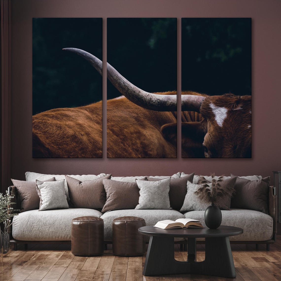 Texas Longhorn Horn Close Up Rustic Western Cattle Art Poster - Image 6