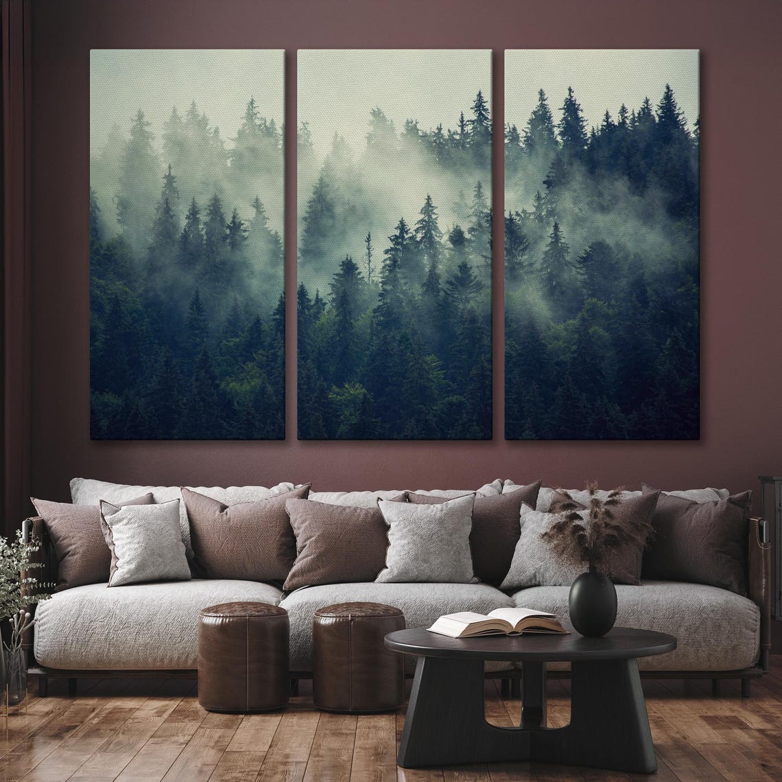 Foggy Misty Pine Forest Layers Mountain Trees Photography Print - Image 6