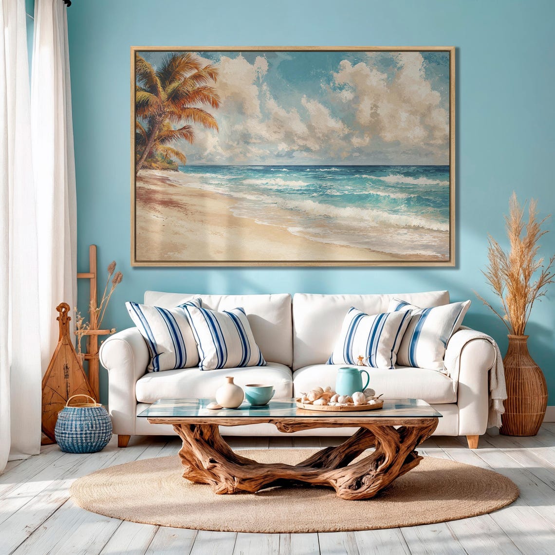Tropical Palm Beach With Turquoise Waves and White Sand Poster - Image 4
