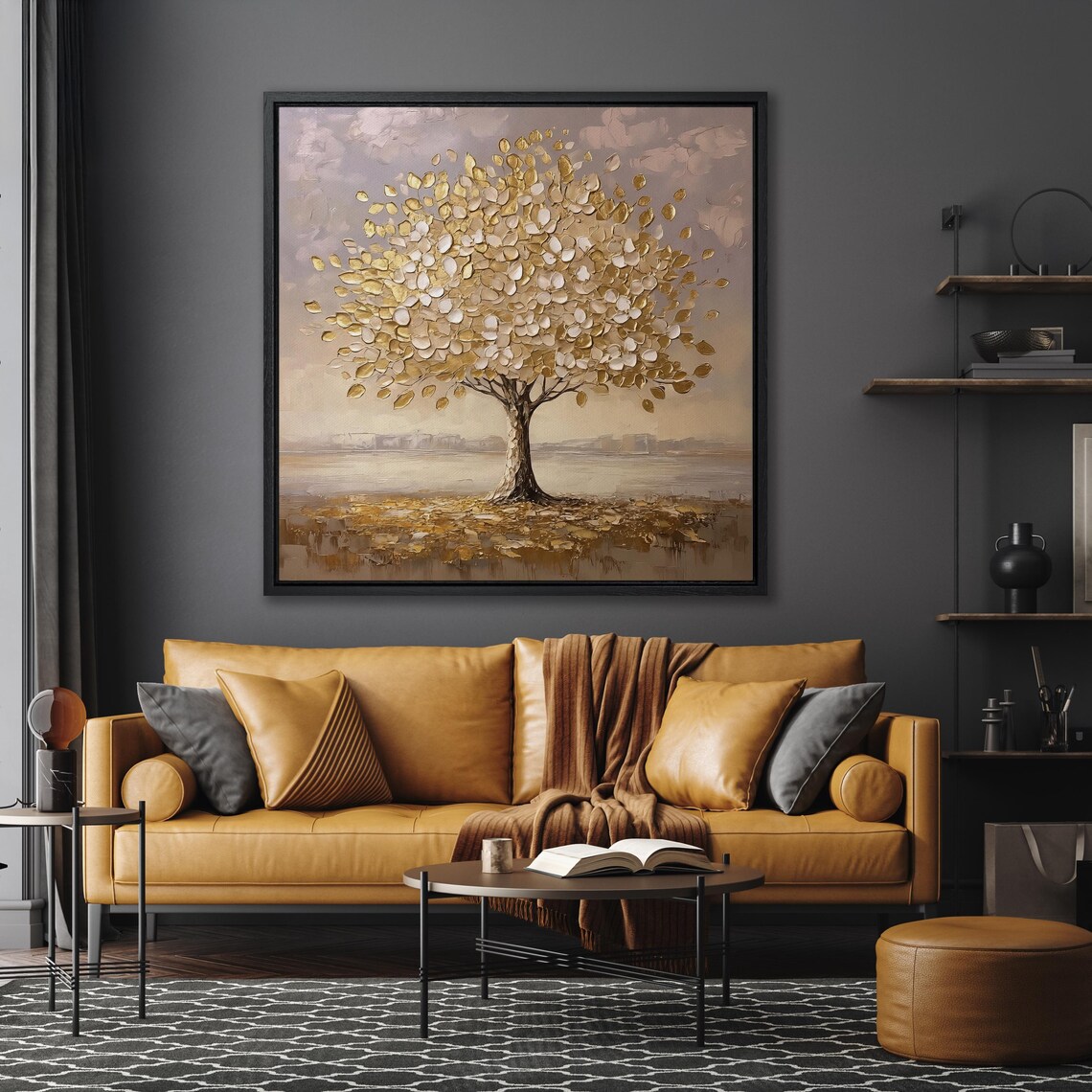 Elegant Golden Tree Wall Art, Nature Inspired Poster - Image 5