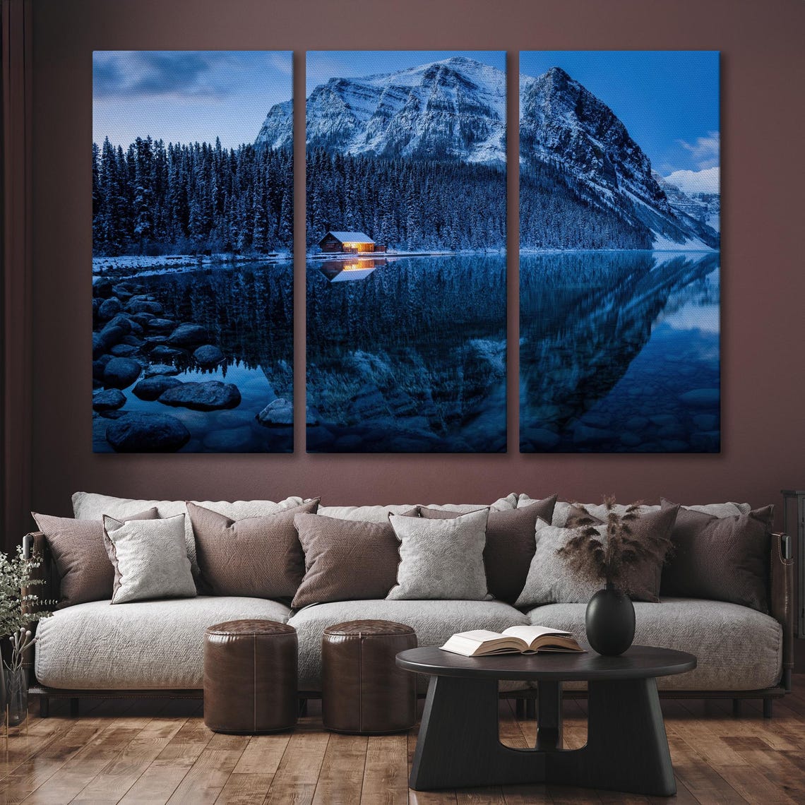 Lake Louise Winter Twilight Cabin Snow Reflection Canada Poster - Image 6