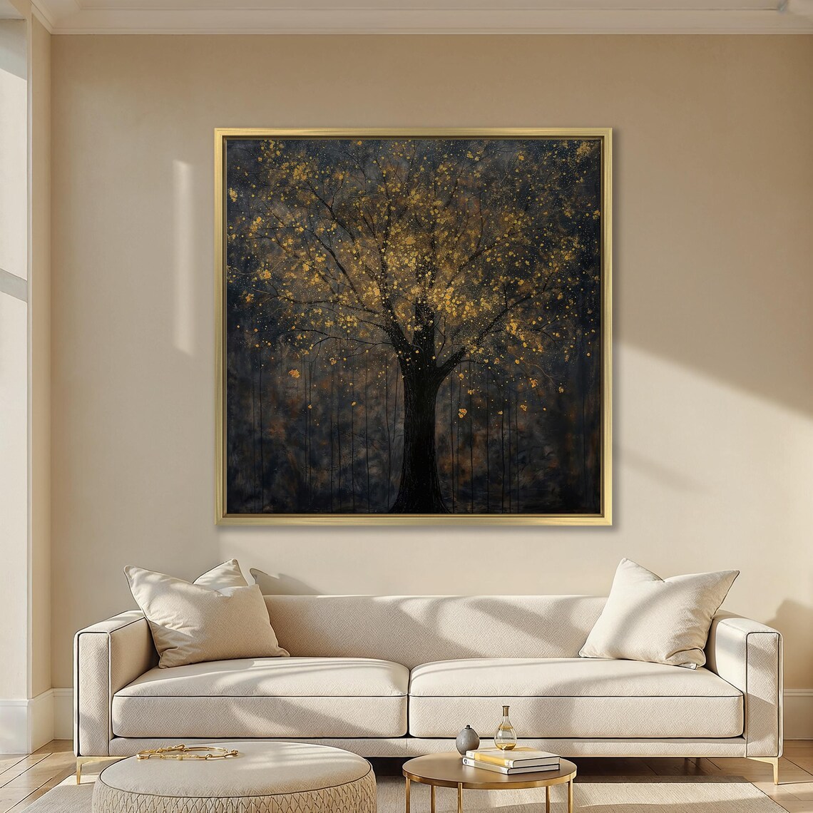 Black Tree Abstract Gold Splash Wall Art Print - Image 6