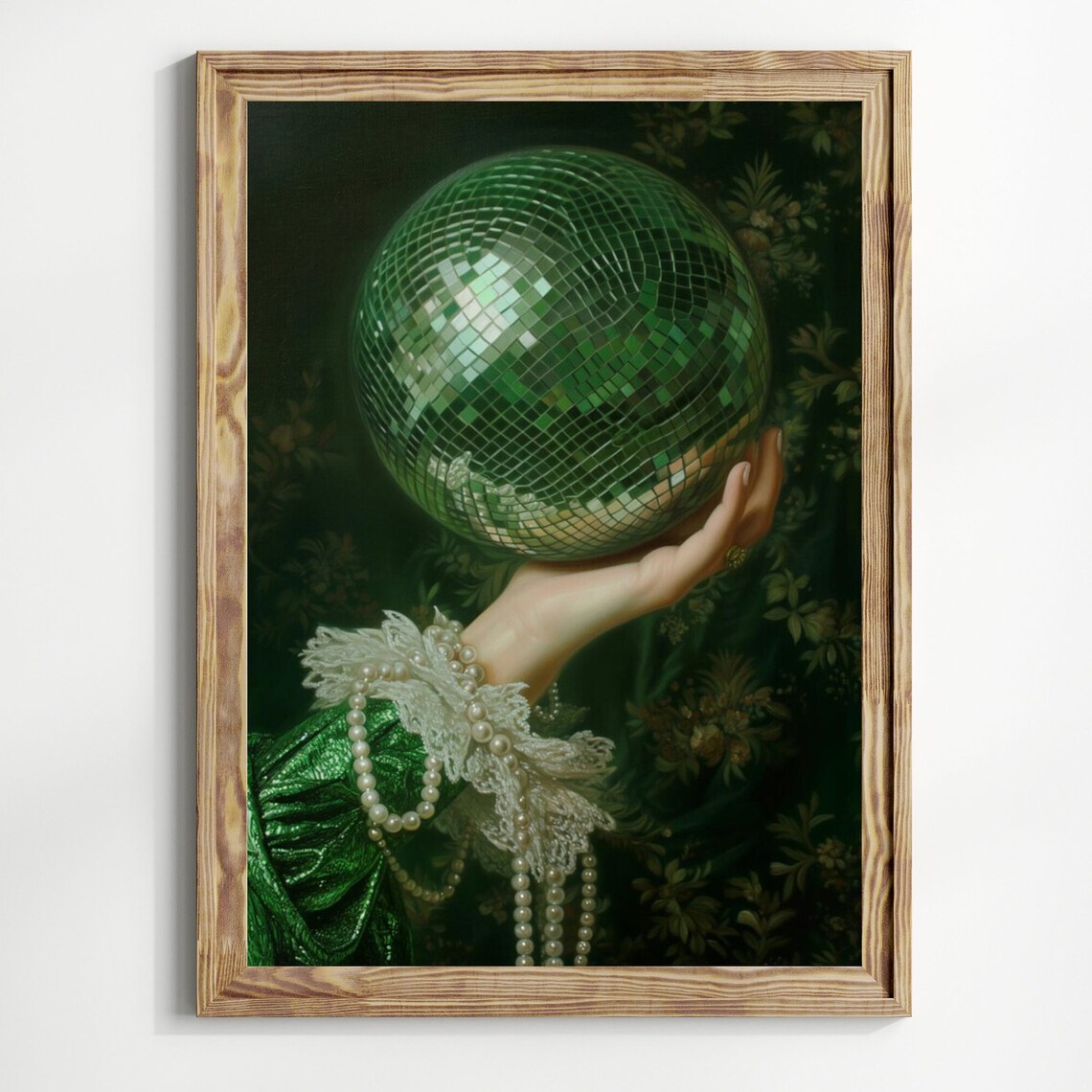 Victorian Disco Ball and Pearls, Vintage Altered Art Print - Image 2