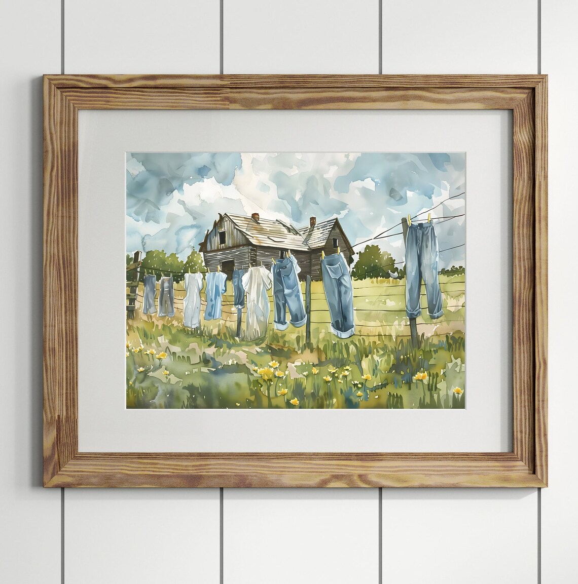 Laundry On A Line Laundry Room Art Print - Image 3