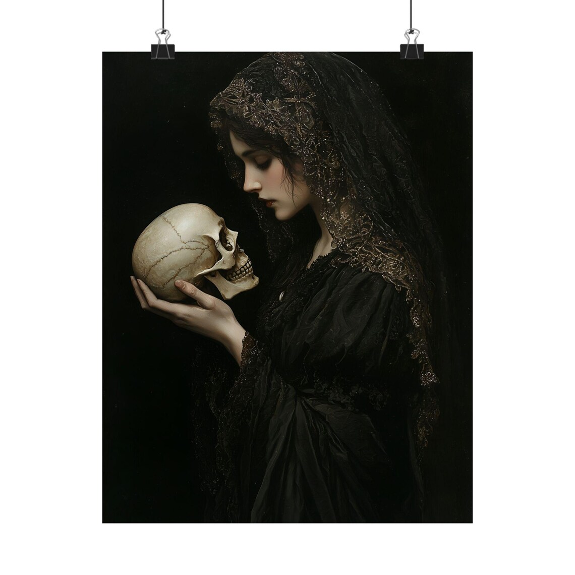 Lady Macbeth With Skull, Victorian Gothic Art Print - Image 4