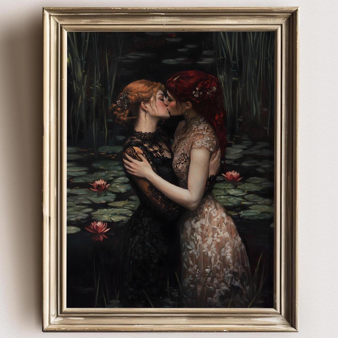 Girlfriends Dark Academia Lake Goth Wall Art Print