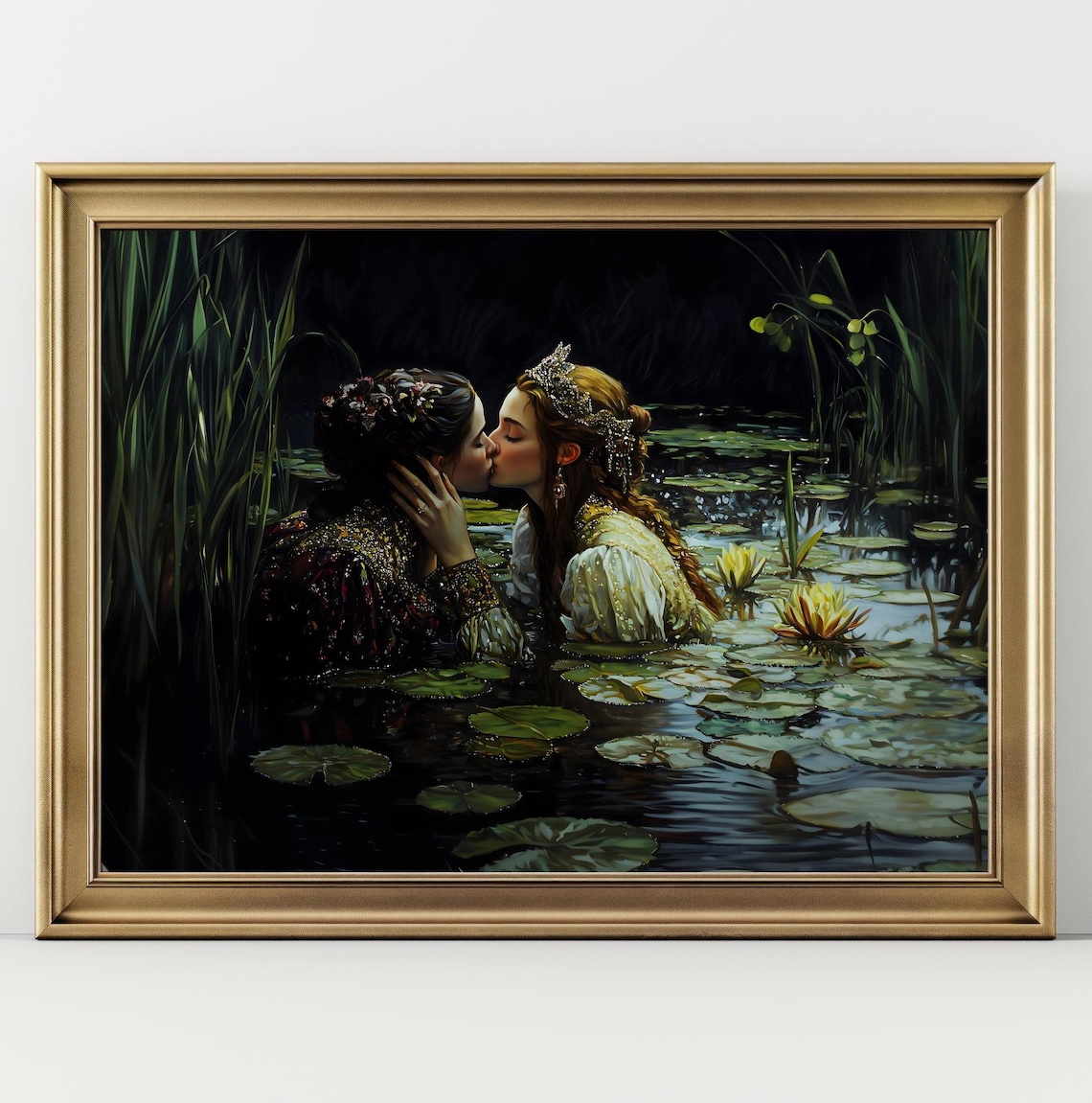 Love Queens Sapphic Gothic Cottagecore Art Print