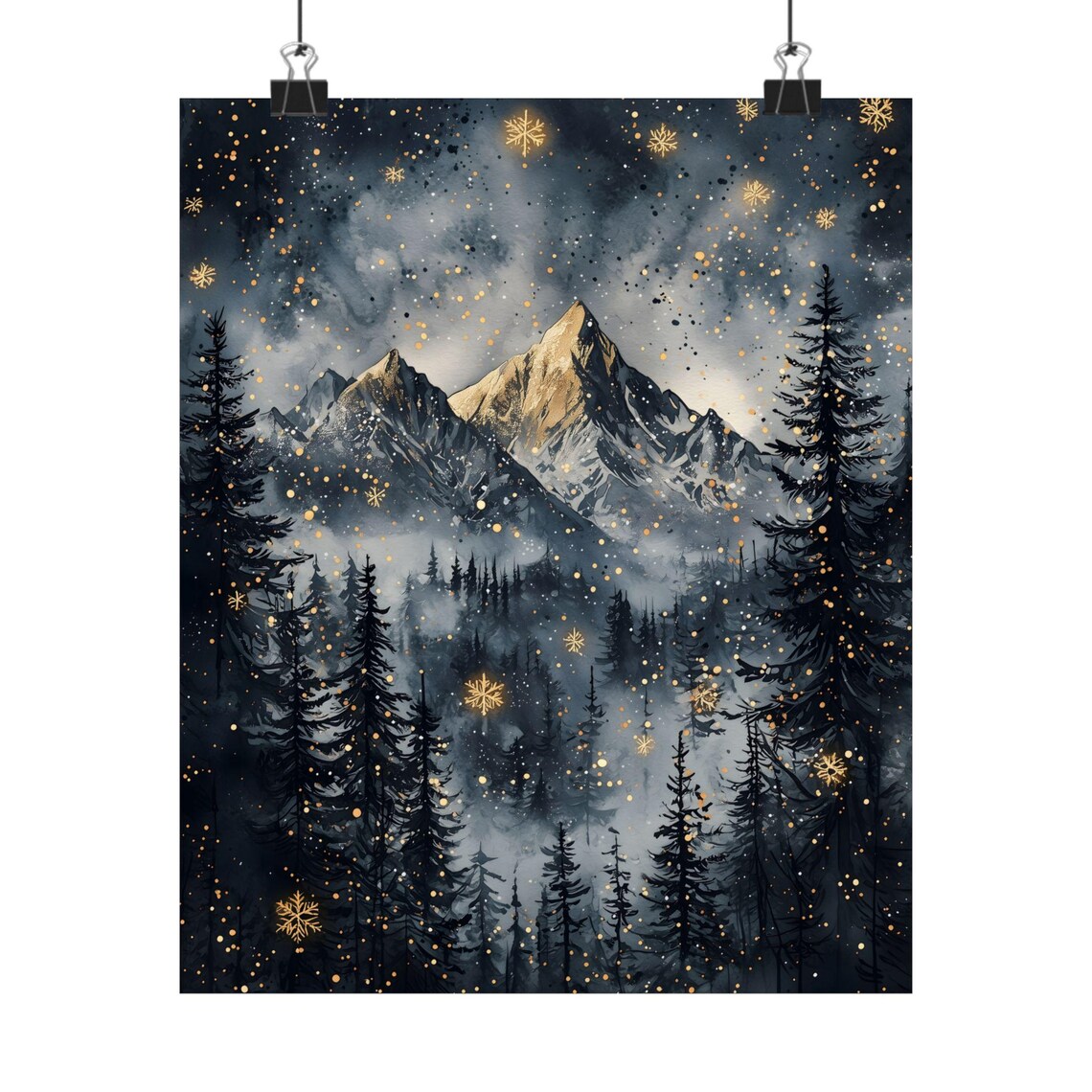 Abstract Night Sky Stars Poster, Moody Celestial - Image 2