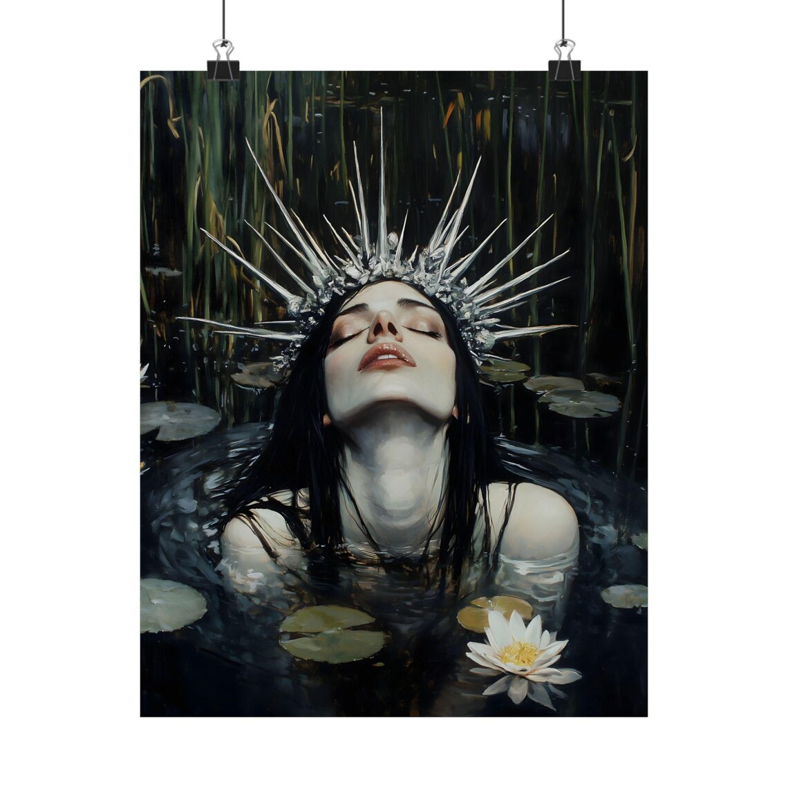 Dark Ophelia, Dark Academia Gothic Wall Art Print - Image 2