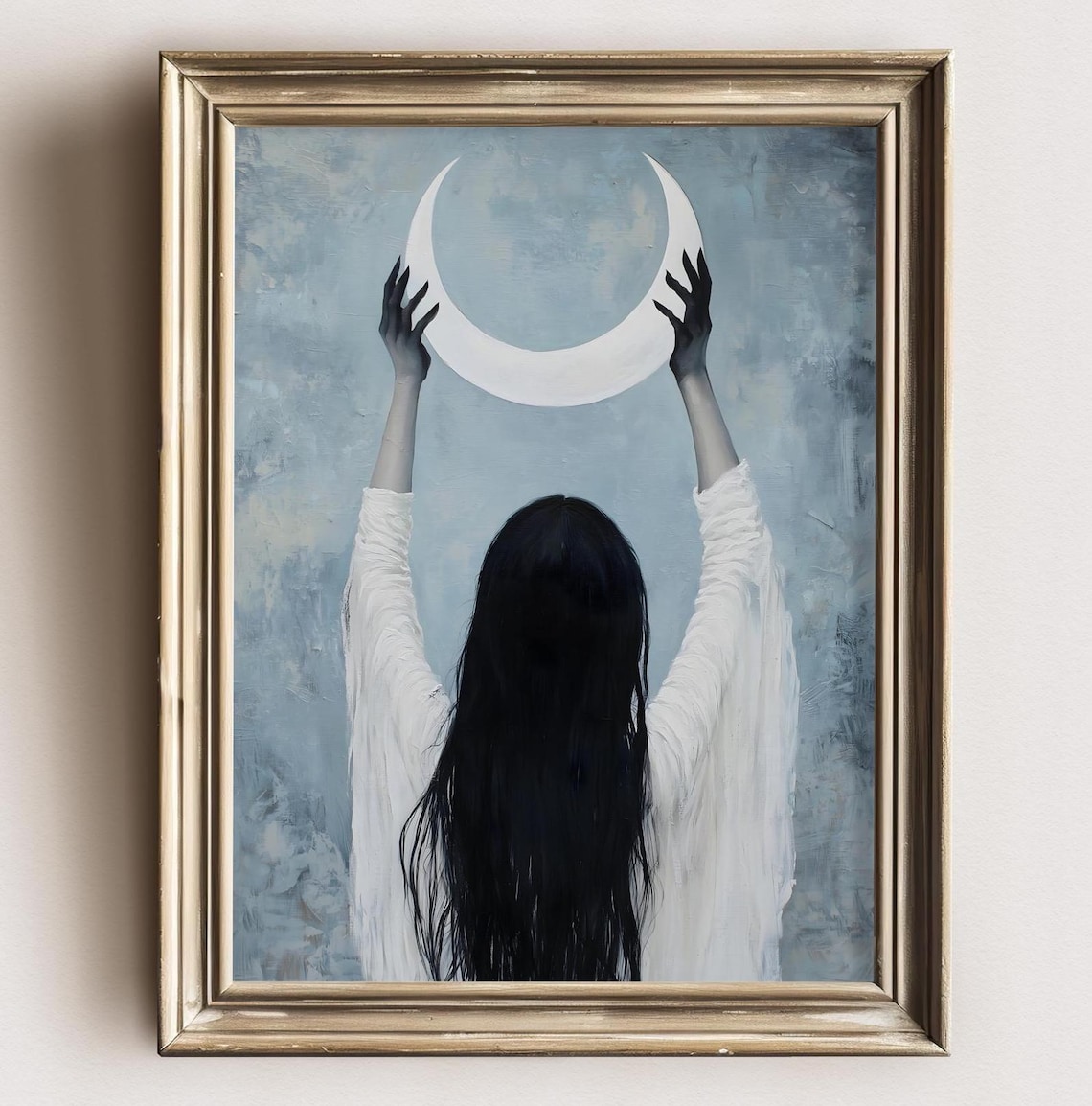 Selene Goddess of the Moon Art Print, Dark Academia