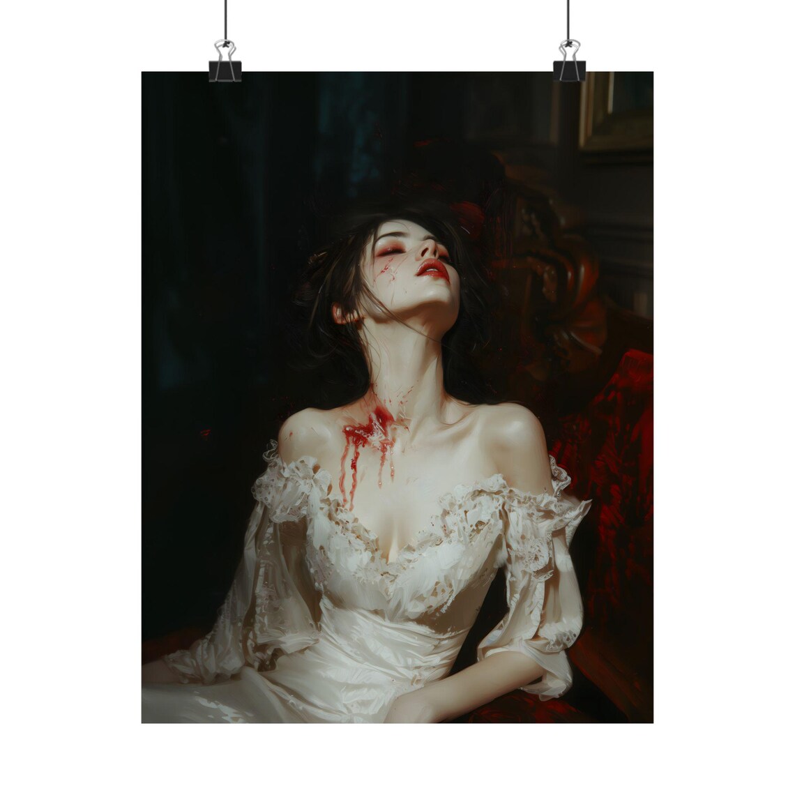 Vampire Gothic Wall Art Print, Dark Academia Victorian - Image 2