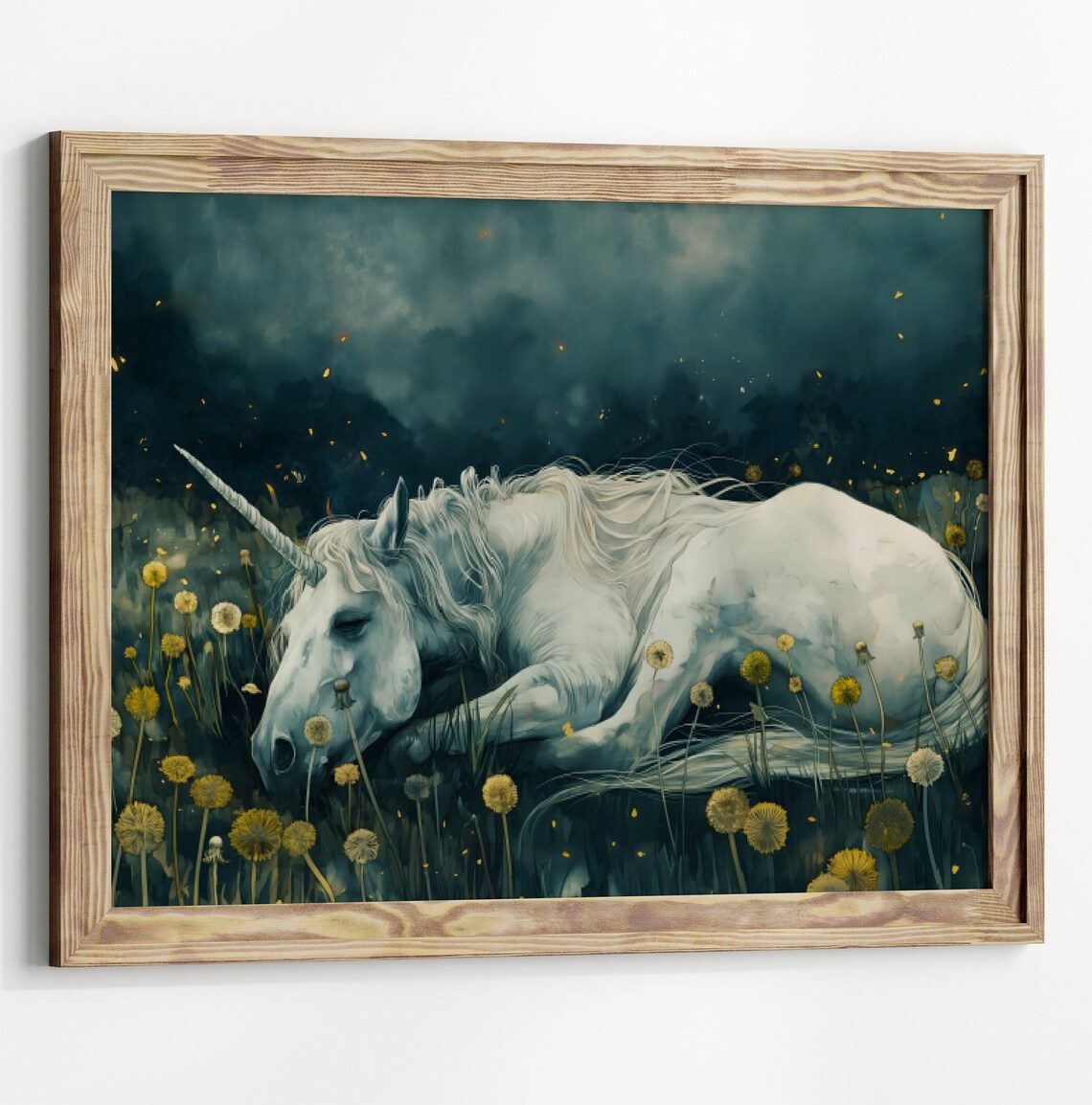 Sleeping Unicorn, Dark Academia Fantasy Art Print - Image 2