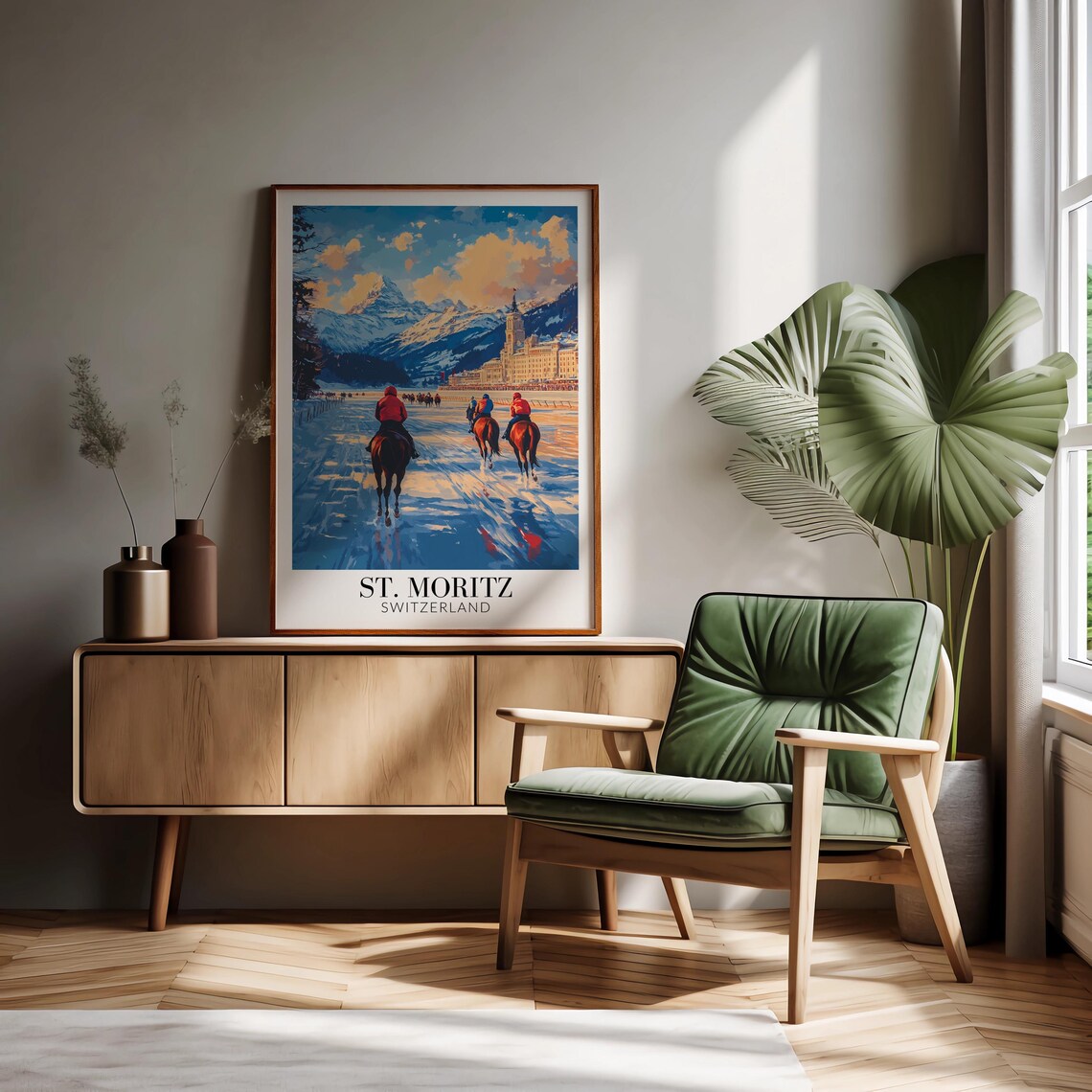 St Moritz Switzerland Travel Poster, Wall Art Print - Image 2