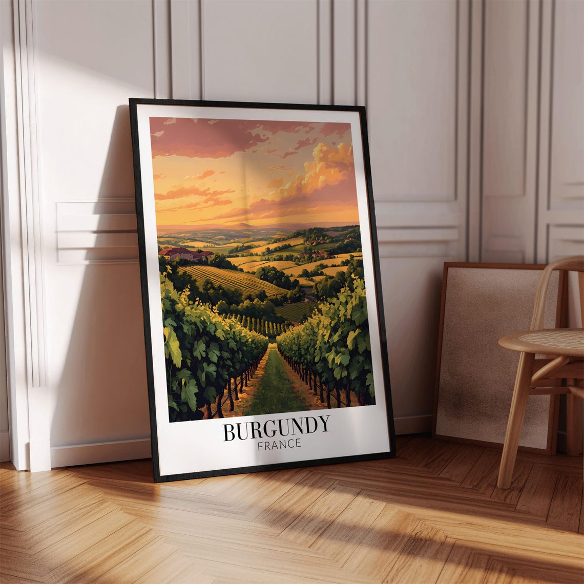 Burgundy Print Burgundy France Travel Wall Hanging Home Decoration Gift For Art Lovers Burgundy Wall Poster Art - Image 4