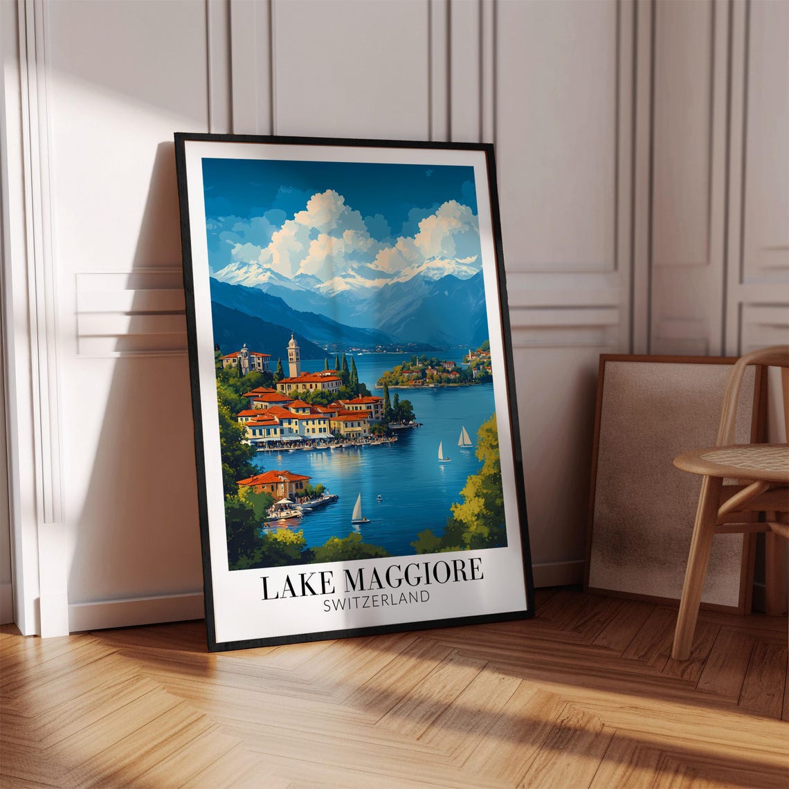 Lake Maggiore Sailboats Island View Switzerland Travel Poster - Image 4