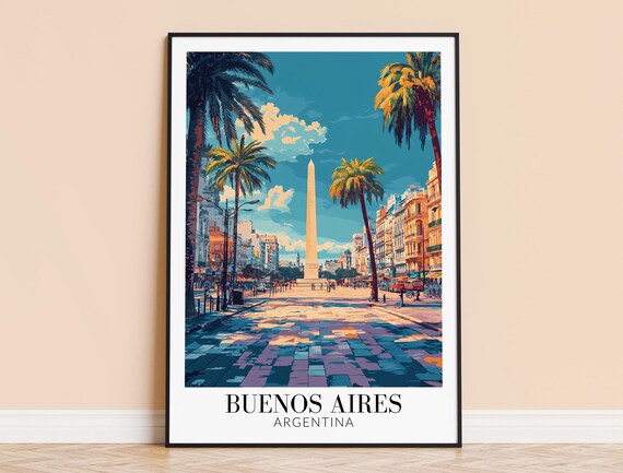 Buenos Aires Print Argentina Travel Wall Art City Poster Framed Or Unframed Home Decor Wedding Gift Personalised