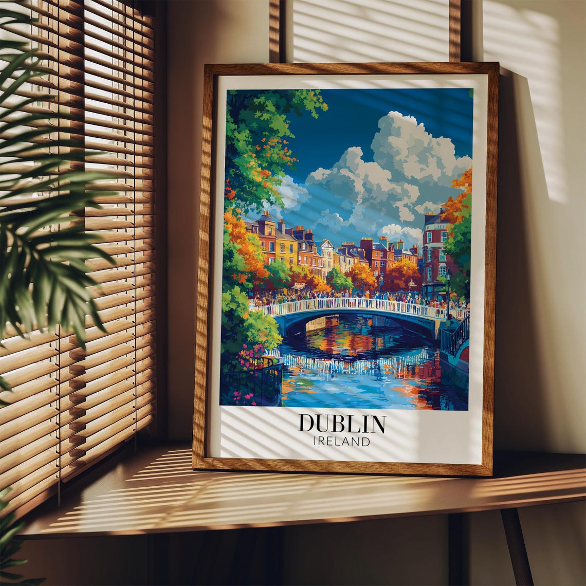 Dublin Ireland Ha'penny Bridge River Liffey Autumn Colors Poster - Image 3