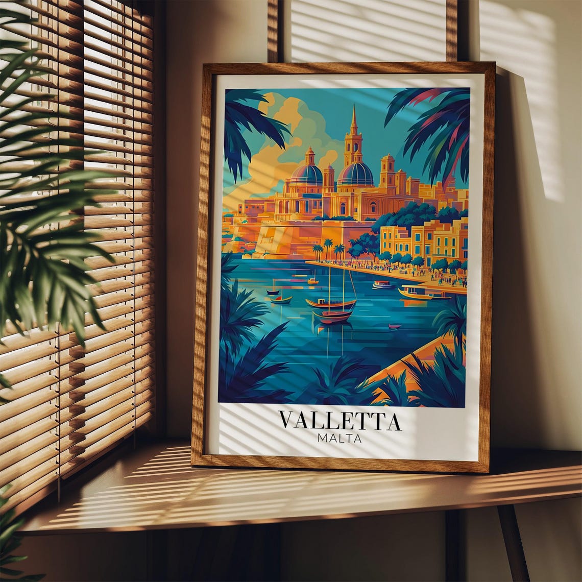 Valletta Malta Grand Harbour Waterfront Sunset Travel Poster - Image 4