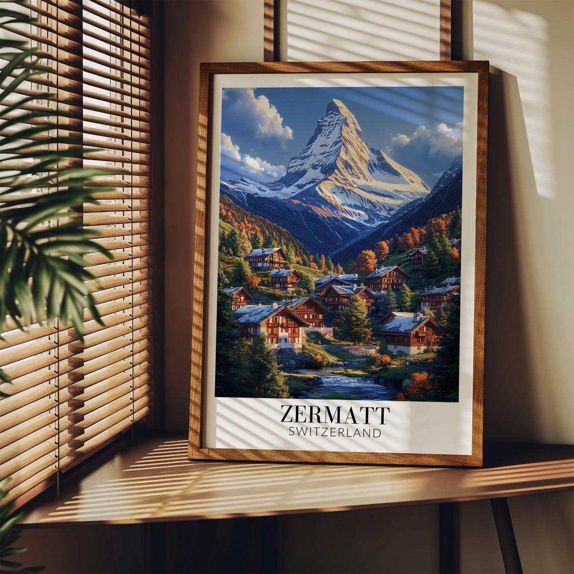 Zermatt Switzerland Matterhorn Village Vintage Travel Poster - Image 3