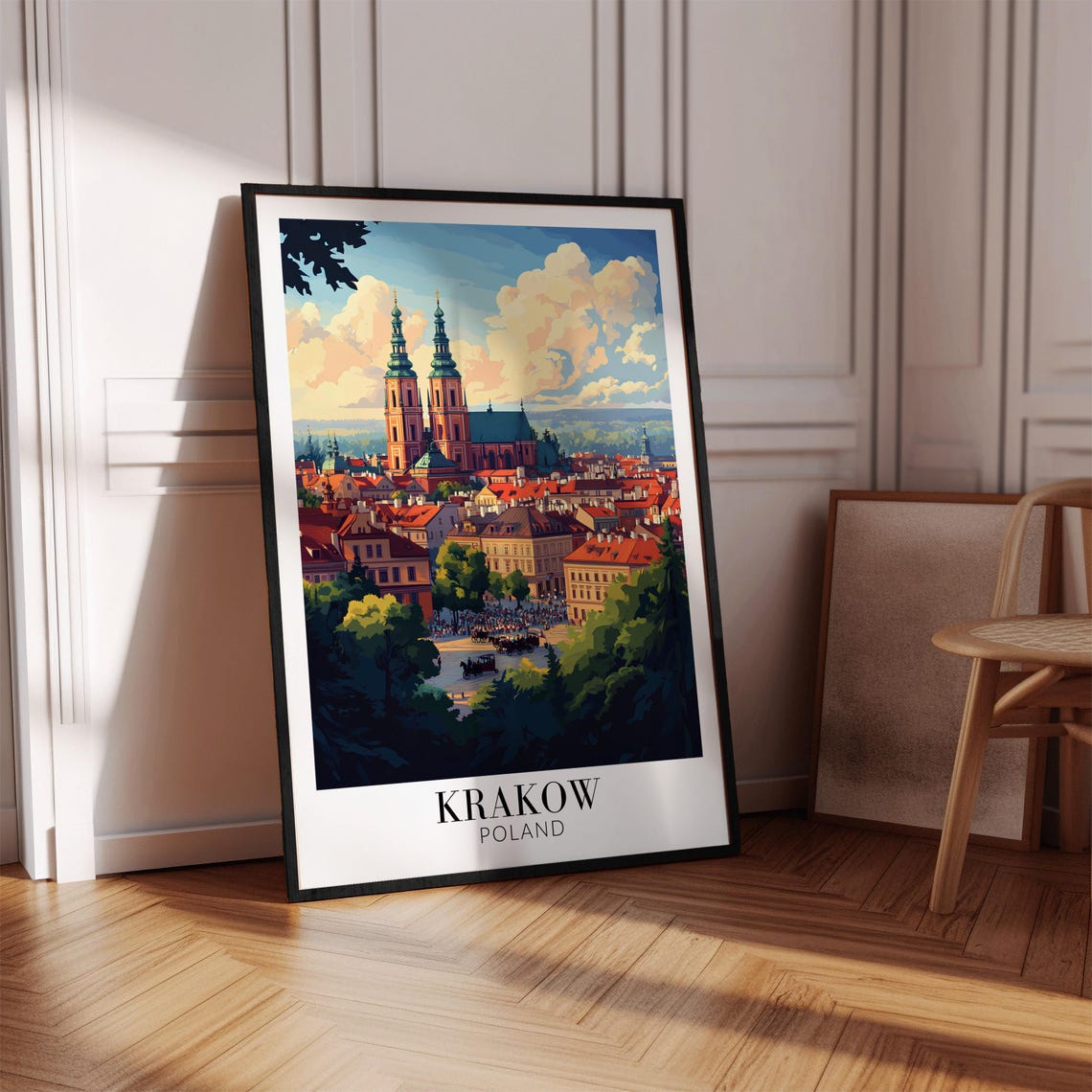 Krakow Wawel Cathedral Old Town Rooftops Summer Travel Poster - Image 3