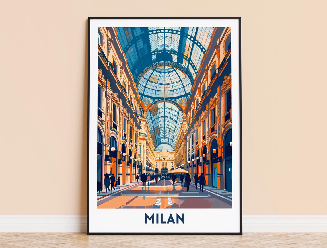 Galleria Vittorio Emanuele II Milan Travel Poster