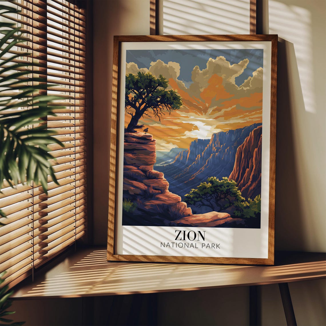 Zion National Park Sunset Canyon Rock Formations Travel Poster - Image 4